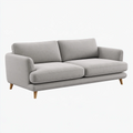 Canapé 2 places 180 x 85 x 82 cm en tissu gris avec pieds en bois style scandinave