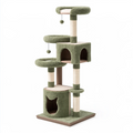 Arbre à chat 60 x 50 x 170 cm vert et beige avec griffoirs en sisal et niches