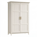 Armoire de rangement 100 x 55 x 190 cm en panneaux de bois blanc à 2 portes style campagne