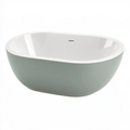 Baignoire îlot 170 x 75 x 58 cm acrylique vert sauge blanc design ovale