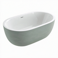 Baignoire îlot ovale 170 cm acrylique vert pâle et blanc style contemporain