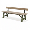 Banc de jardin 180 x 55 x 85 cm en bois beige et vert foncé avec dossier