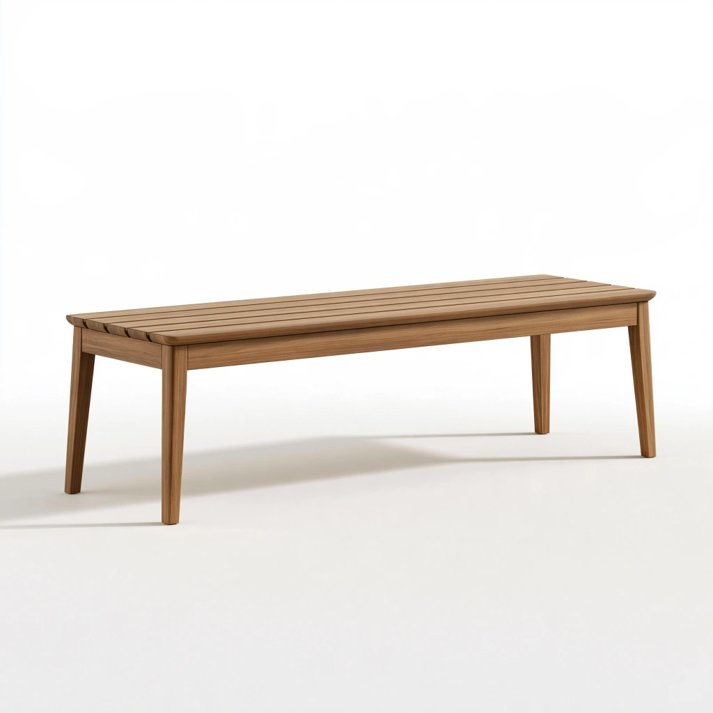 Banc 150 x 40 x 45 cm en bois marron pour salle à manger - style contemporain