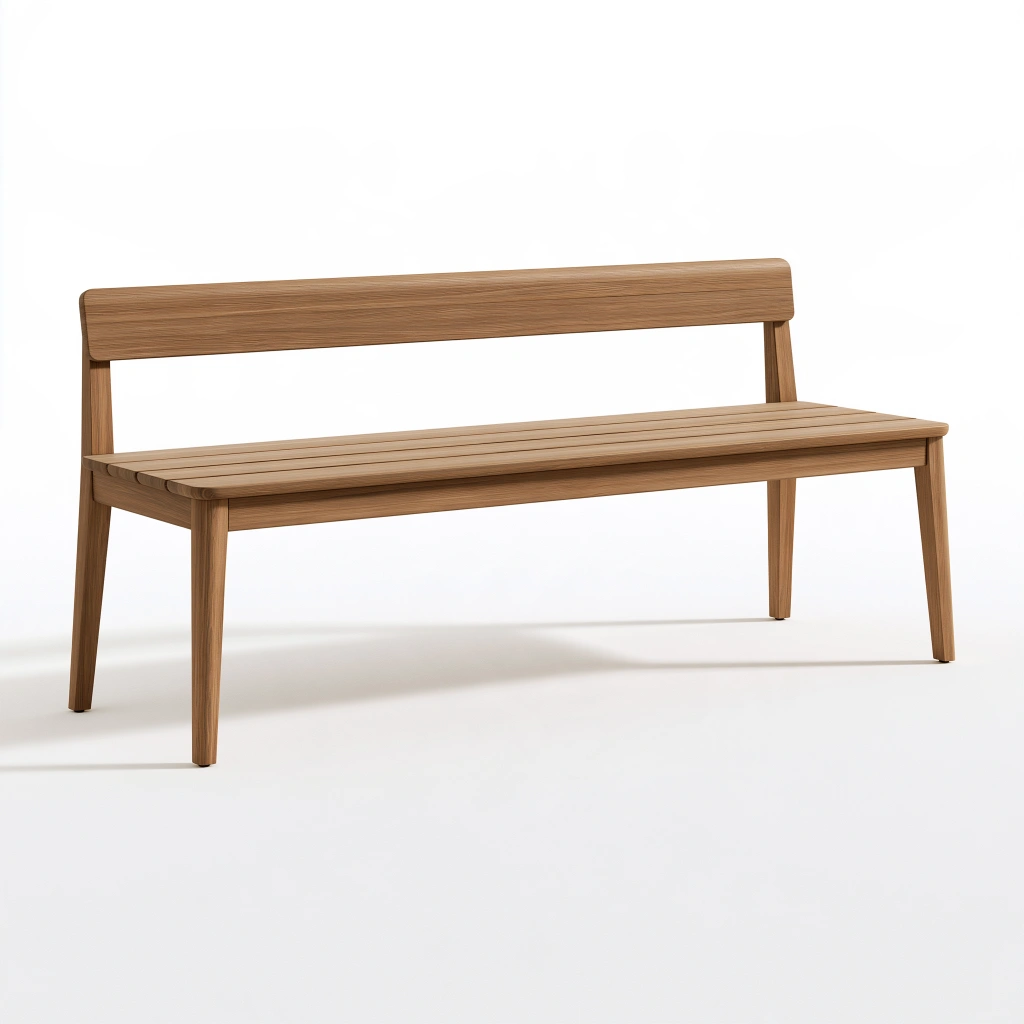 Banc de jardin 120 x 60 x 80 cm en bois marron à dossier à lattes